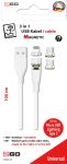 2GO 797317 USB Kabel 1 m USB B USB C/Micro-USB B/Lightning Weiß