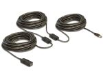 DELOCK USB Verl. A -> A St/Bu 30.00m aktiv sw