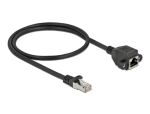 DeLOCK Netzwerk Verlängerungskabel S/FTP RJ45 Stecker zu RJ45 Buchse Cat.6A 50 cm schwarz