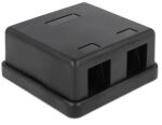 DELOCK Keystone Leergehäuse 2-Port schwarz