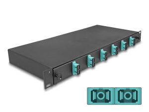 DELOCK 19" LWL Spleißbox 6x SC DX OM3 1HE spleißfer. Kompl.