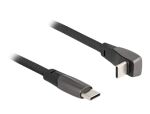 DeLOCK USB 2.0 Flachbandkabel USB Type-C Stecker zu USB Type-C Stecker gewinkelt PD 3.0 60 W 1 m schwarz