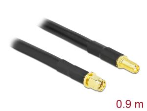 DeLOCK Antennenkabel SMA Stecker zu SMA Buchse LMR/CFD300 0,9 m low loss
