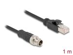 DELOCK M12 Kabel X-kodiert 8 Pin St. zu St. PVC 1 m