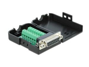 DELOCK D-Sub 15 Bu > Terminalblock mit Gehäuse