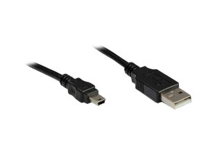 Alcasa 3310-AM03 USB Kabel USB 2.0 0,3 m USB A Mini-USB B Schwarz