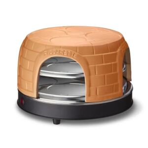Emerio PO-116124.1 Pizzamacher/Ofen 2 Pizza/Pizzen 1500 W Schwarz, Terrakotta