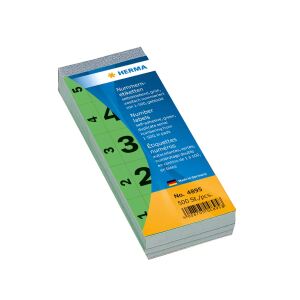HERMA Nummernblock selbstklebend 1-500 grün 28x56 mm
