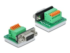 DELOCK D-Sub 9 Bu > Terminalblock mit Drucktaster horizontal