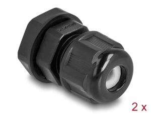 DELOCK EX-Kabelverschraubung M12 schwarz 2 Stück