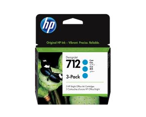 HP 712 3er-Pack Cyan DesignJet Druckerpatronen, 29 ml