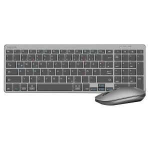LogiLink ID0215 Tastatur Maus enthalten Heimbüro Bluetooth QWERTZ Deutsch Anthrazit, Grau