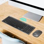 LogiLink ID0215 Tastatur Maus enthalten Heimbüro Bluetooth QWERTZ Deutsch Anthrazit, Grau