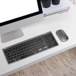 LogiLink ID0215 Tastatur Maus enthalten Heimbüro Bluetooth QWERTZ Deutsch Anthrazit, Grau