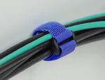 DeLOCK Klett-Kabelbinder mit Schlaufe und Befestigungsöse L 190 x B 25 mm blau 5 Stück