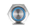 DELOCK Drucktaster zum Einbau 12mm 2xLötanschluss LED Blau
