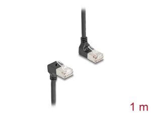 DELOCK RJ45 Netzwerkkabel Cat.6A S/FTP Slim 90°unten gew. 1m