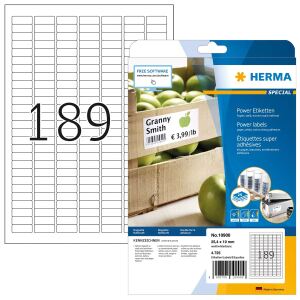 HERMA Etiketten A4 25,4x10 mm weiß extrem stark haftend Papier matt 4725 St.
