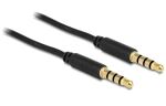 DELOCK Klinkekabel 3,5mm -> 3,5mm StSt 5.00m 4Pin schwarz