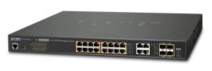 PLANET 16-Port 101001000T 802.3at PoE 4-Port Gigabit