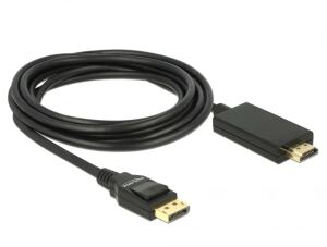 DeLOCK 85318 Videokabel-Adapter 3 m DisplayPort HDMI Schwarz