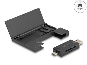 DELOCK Card Reader USB 5Gbps USB Typ-C/Typ-A SD und Micro SD