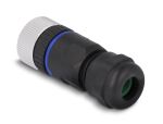 DeLOCK M12 Steckverbinder A-kodiert 4 Pin Buchse zur Montage mit Schraubanschluss