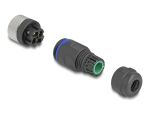 DeLOCK M12 Steckverbinder A-kodiert 4 Pin Buchse zur Montage mit Schraubanschluss