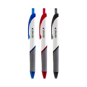 Genie 40004 Kugelschreiber Schwarz, Blau, Rot Clip-on-Einziehkugelschreiber 12 Stück(e)