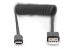 Digitus USB-A - USB-C Spiralkabel, 1m