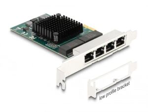 DELOCK PCI Express x1 Karte zu 4 x RJ45 Gigabit LAN BCM