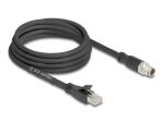 DELOCK M12 Kabel X-kodiert 8 Pin St zu RJ45 St 3 m schwarz