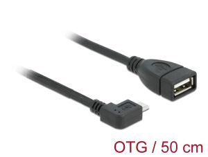 DeLOCK USB micro-B - USB 2.0-A, 0.5m USB Kabel 0,5 m Micro-USB B USB A 0,48 Gbit/s Schwarz