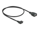 DeLOCK USB micro-B - USB 2.0-A, 0.5m USB Kabel 0,5 m Micro-USB B USB A 0,48 Gbit/s Schwarz