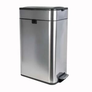 MAUL 9504094 Abfallbehälter Rechteckig Edelstahl Schwarz, Silber