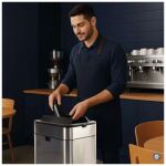 MAUL 9504094 Abfallbehälter Rechteckig Edelstahl Schwarz, Silber