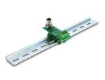 DeLOCK M12 Übergabemodul Adapter 4 Pin A-kodiert Buchse zu 5 Pin Terminalblock für Hutschiene