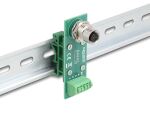 DeLOCK M12 Übergabemodul Adapter 4 Pin A-kodiert Buchse zu 5 Pin Terminalblock für Hutschiene