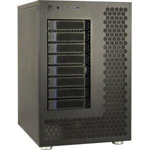 Inter-Tech NAS-8 HDD-Gehäuse Schwarz 2.5/3.5"