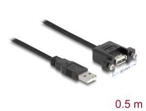 DELOCK USB Kabel A -> A St/Bu Bu zum Einbau 0.50m