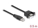 DELOCK USB Kabel A -> A St/Bu Bu zum Einbau 0.50m