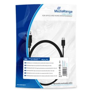 MediaRange MRCS188 USB Kabel USB 2.0 1,8 m USB A Mini-USB B 0,48 Gbit/s Schwarz