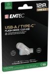 Emtec D280 Dual USB-Stick 128 GB USB Type-A / USB Type-C 3.2 Gen 1 (3.1 Gen 1) Silber