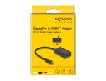DeLOCK Adapter DisplayPort Buchse zu USB Type-C Stecker (DP Alt Mode) 4K mit PD 85 W