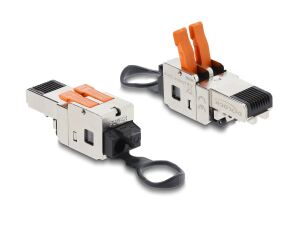 DeLOCK RJ45 Stecker mit Klemmverschluss 2 Pin +/- werkzeugfrei - composite power connector