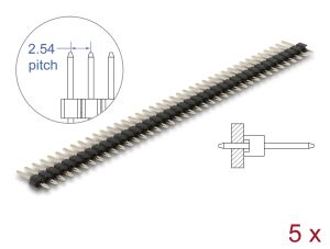 DELOCK Stiftleiste 40 Pin, Rastermaß 2,54 mm, 1-reihig 5 Stk
