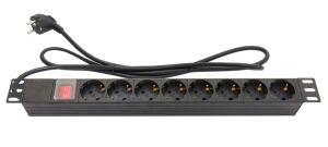 Alcasa GC-N0076 Verlängerungskabel 1,8 m 8 AC-Ausgänge Drinnen Schwarz