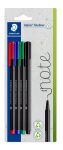 Staedtler 334-S BK4 Fineliner Ultrafein Schwarz, Blau,...