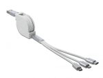 DELOCK USB 3in1 Aufrollkabel 8PIN Micro USBUSB Typ C...
