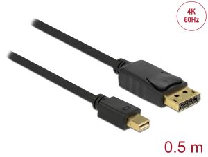 DELOCK Displayport Kabel mini DP -> DP St/St 0.50m sw 4K